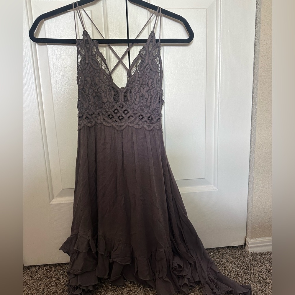 Free People One Adella Slip Dress in Charcoal